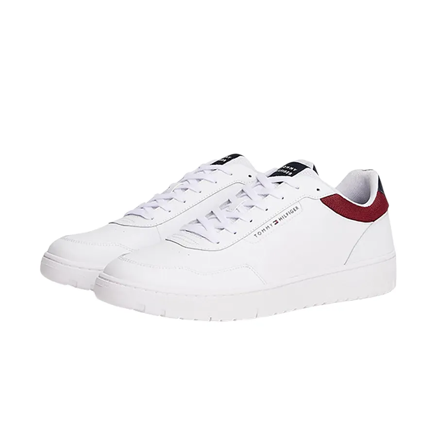 Giày Sneaker Nam Tommy Hilfiger Cleat Basketball Trainers With Leather FM05629 - 971 Màu Trắng Size 8