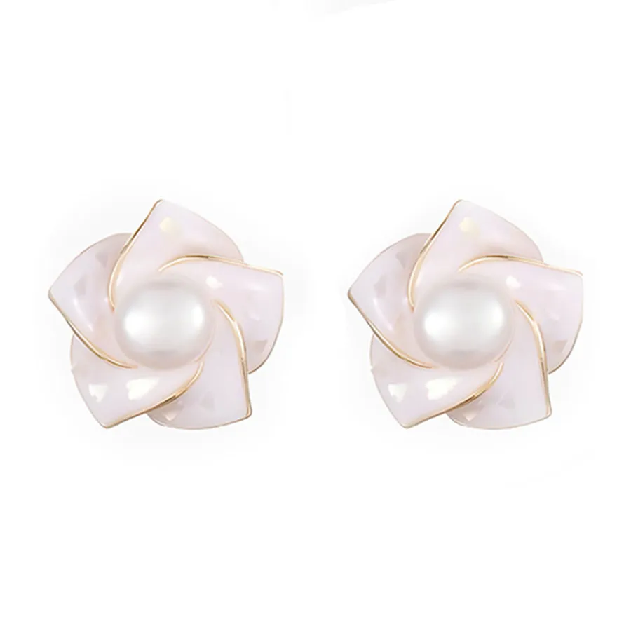 Khuyên Tai Nữ Jessica Pearl Graceful Bloom JE60 Màu Hồng Vàng