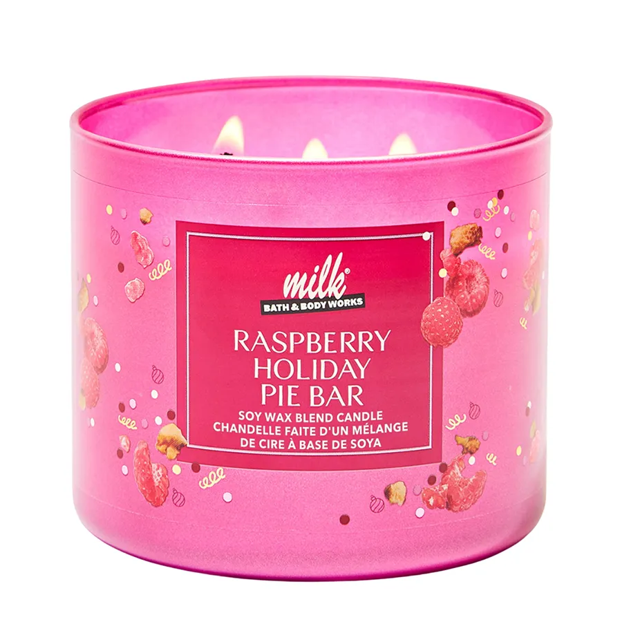 Nến Thơm Bath & Body Works Raspberry Holiday Pie Bar 3-Wick Candle 411g