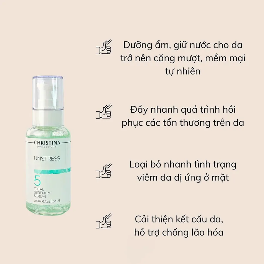 Serum Hỗ Trợ Phục Hồi Da Christina Unstress 5 Total Serenity Serum