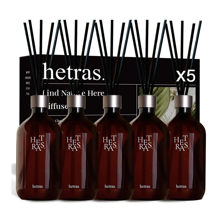 Set 5 Chai Tinh Dầu Nước Hoa Khuếch Tán Hương Thơm Hetras Black Set