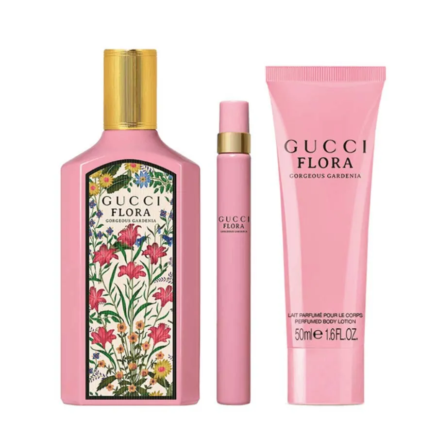 Set Nước Hoa Nữ Gucci Flora Gorgeous Gardenia EDP 3 Món (EDP 100ml