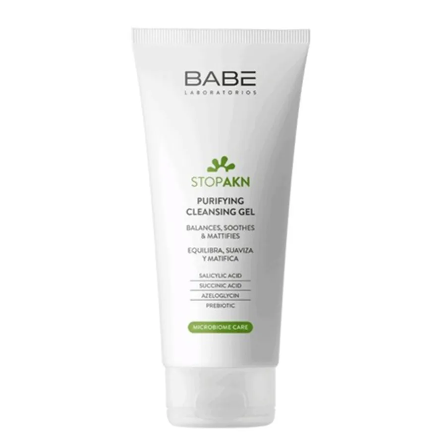 Sữa Rửa Mặt Da Dầu Mụn Babe Laboratorios Stop Akn Purifying Cleansing Gel 200ml