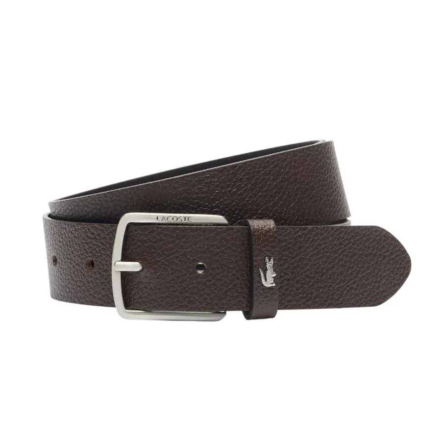 Thắt Lưng Nam Lacoste Grained Leather Belt RC4090 028 Màu Nâu Đậm Size 95