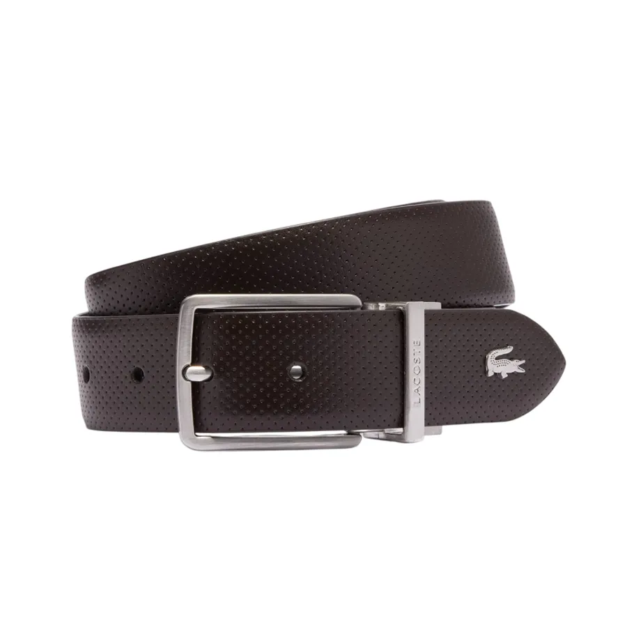 Thắt Lưng Nam Lacoste Reversible Leather Belt RC4097 M84 Hai Mặt Màu Nâu/Đen Size 110