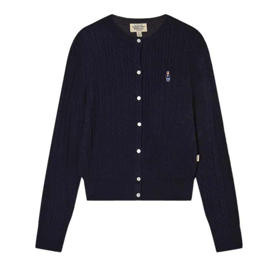 Áo Len Nữ WHOAU SS25 WHCKG2325F Màu Xanh Navy Size S