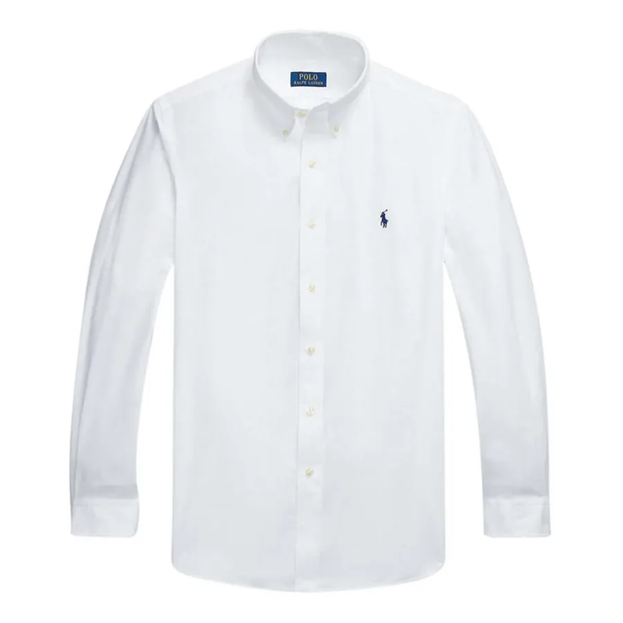 Áo Sơ Mi Dài Tay Nam Ralph Lauren Custom-Fit Stretch Cotton Poplin Shirt 710928255 002 Màu Trắng Size XS