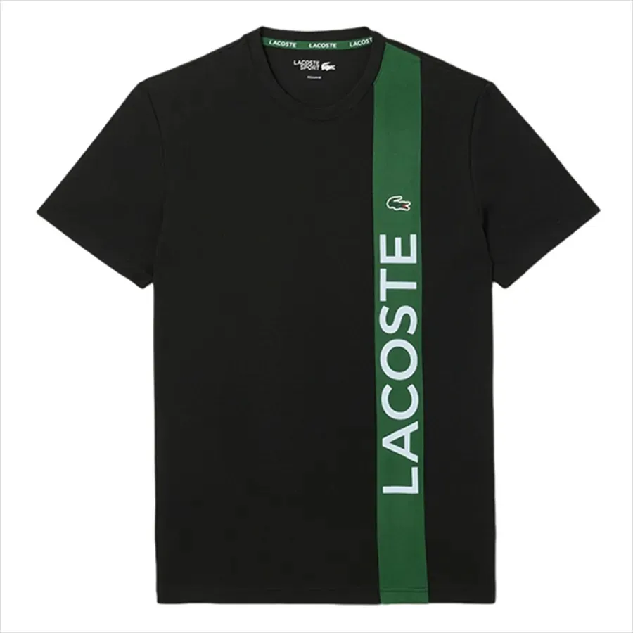 Áo Thun Nam Lacoste Ultra Dry Print Branding Tennis T-Shirt TH8938 GI8 Màu Xanh Đen Size 3