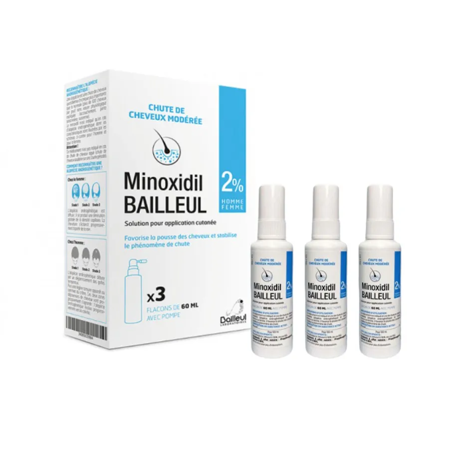 Combo 3 Chai Xịt Mọc Tóc Laboratoires Bailleul Minoxidil Bailleul 2% - 60ml x 3
