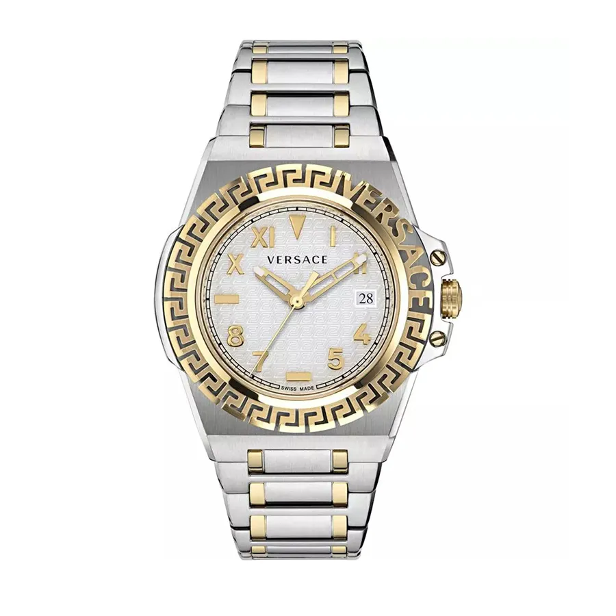 Đồng Hồ Nam Versace Greca Reaction 44mm VE3I00422 Màu Bạc Vàng