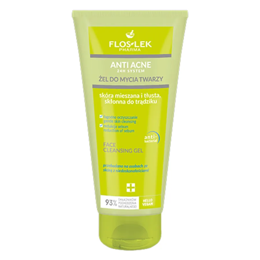 Sữa Rửa Mặt Làm Sạch Da Dầu Mụn Floslek Anti Acne Face Cleansing Gel 200ml