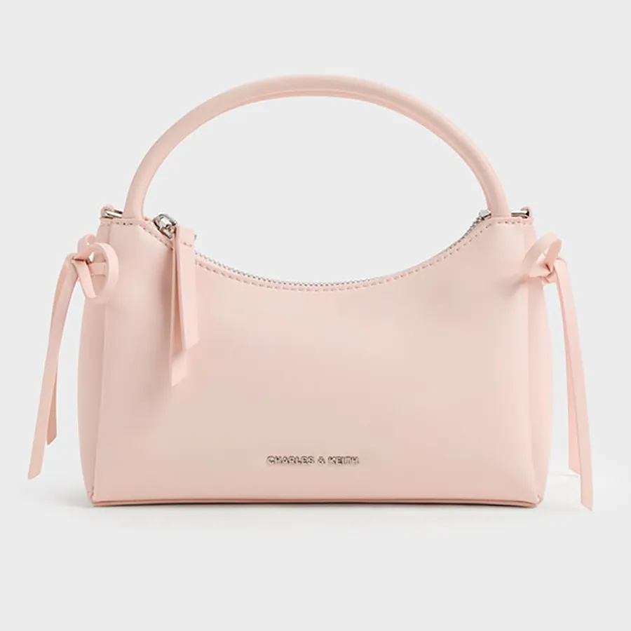 Túi Đeo Chéo Nữ Charles & Keith CNK Hazel Bow Top Handle Bag - Soft Pink  CK2-30160255 Màu Hồng