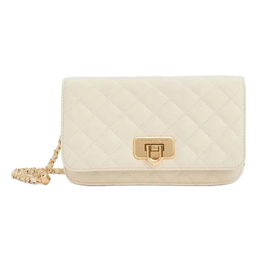 Túi Đeo Vai Nữ Charles & Keith Cressida Quilted Rectangular Clutch Cream CK2-70160131_CREAM Màu Kem