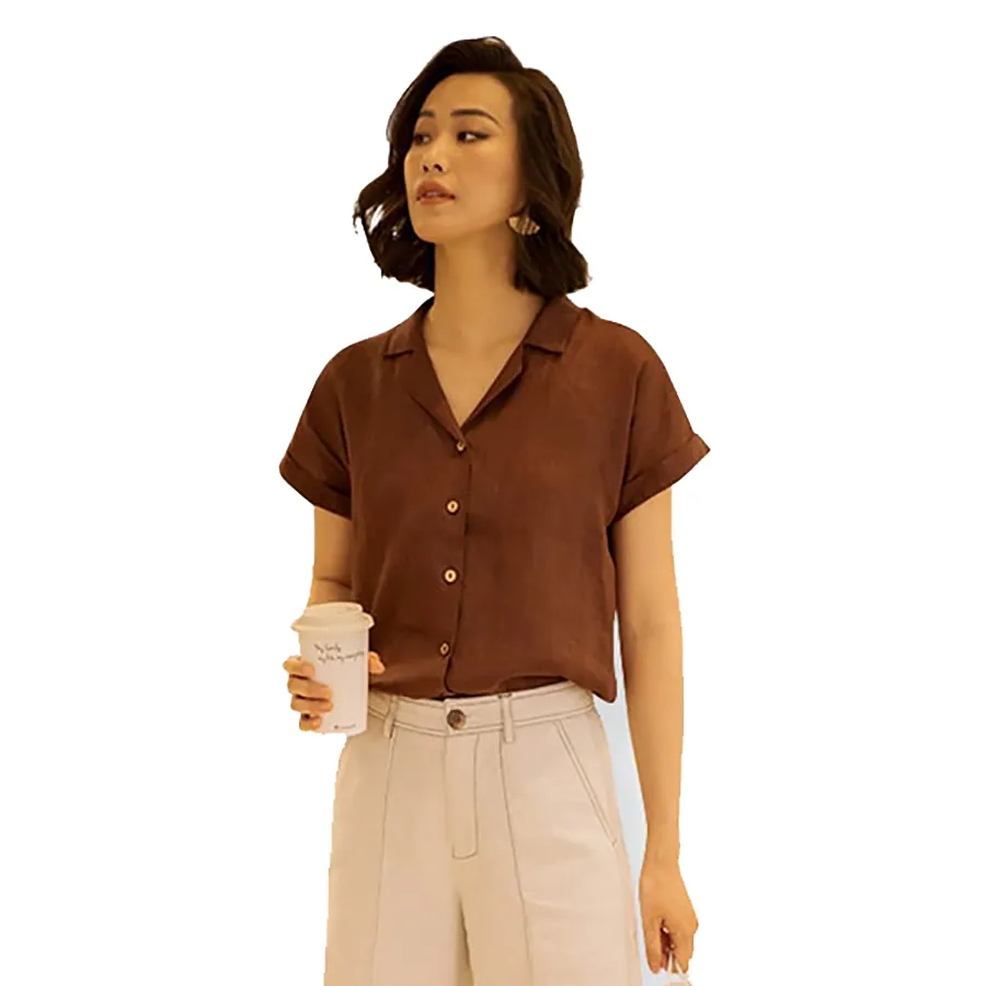 Áo Sơ Mi Nữ F2 Fashion & Freedom Linen New Tune SMW430-N-S-0820 Màu Nâu Size S