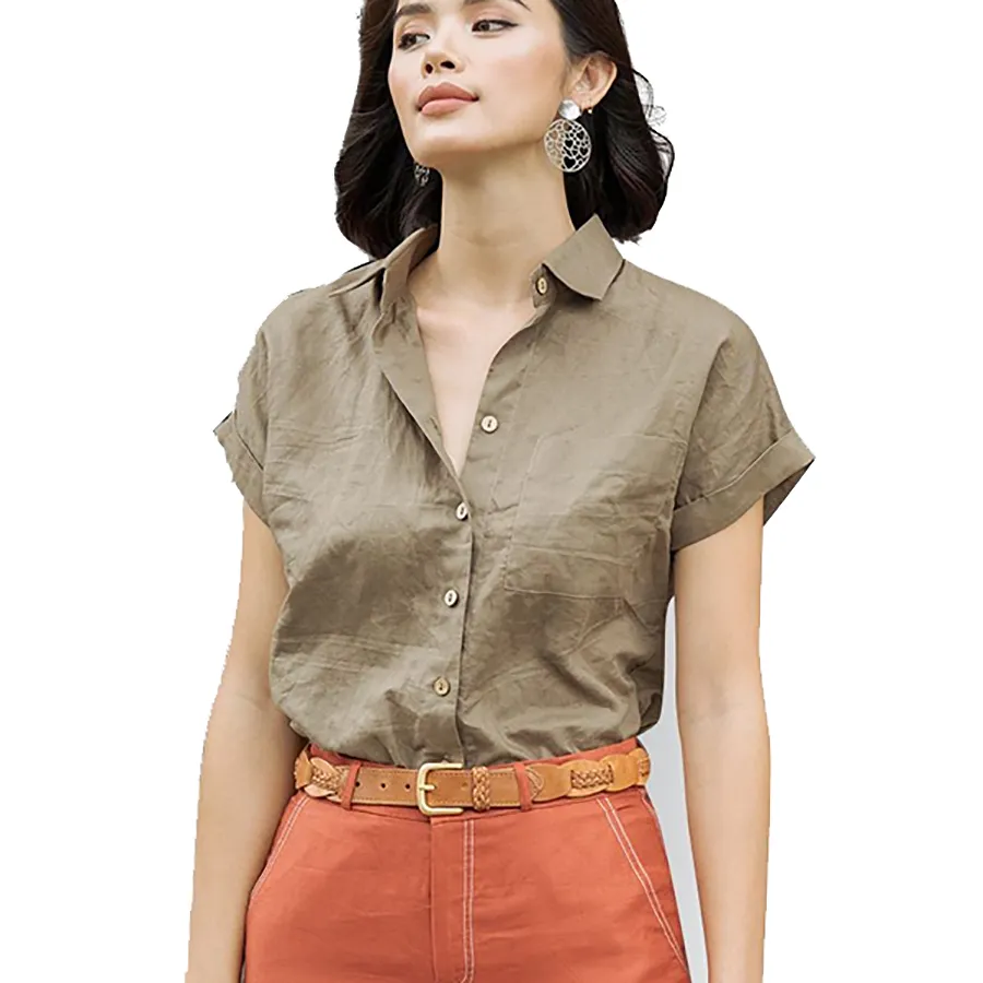 Áo Sơ Mi Nữ F2 Fashion & Freedom Linen Pride SMW429-RN-S-0920 Màu Rêu Size S