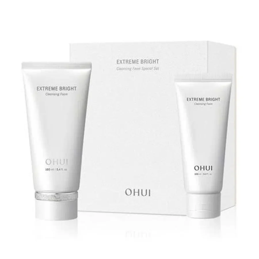 Bộ Sữa Rửa Mặt Hỗ Trợ Làm Sạch, Hỗ Trợ Dưỡng Sáng Ohui Extreme Bright Cleansing Foam Set (160ml + 100ml)