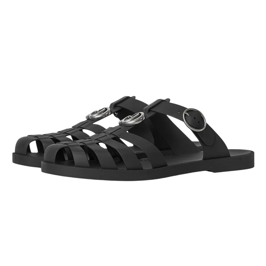 Dép Sandal Nam Gucci Double G Mule 812582 J8700 1000 Màu Đen Size 41