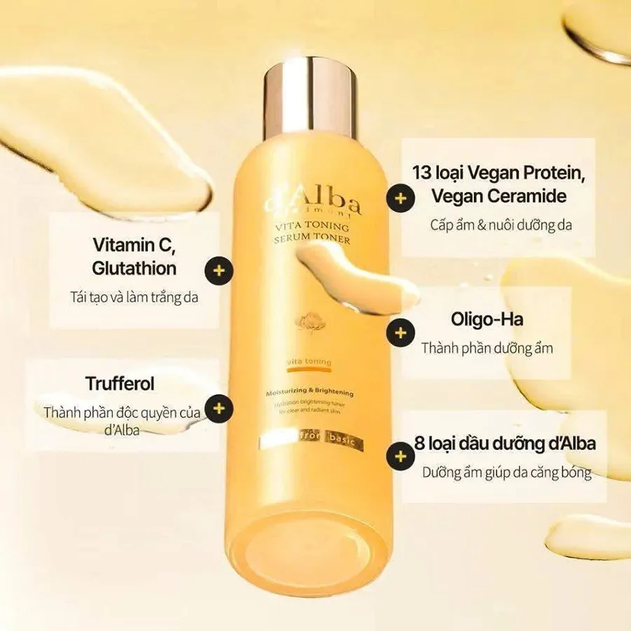 Set Dưỡng Da D'Alba Vita Toning 3 Món (Toner 180ml + Serum 100ml +