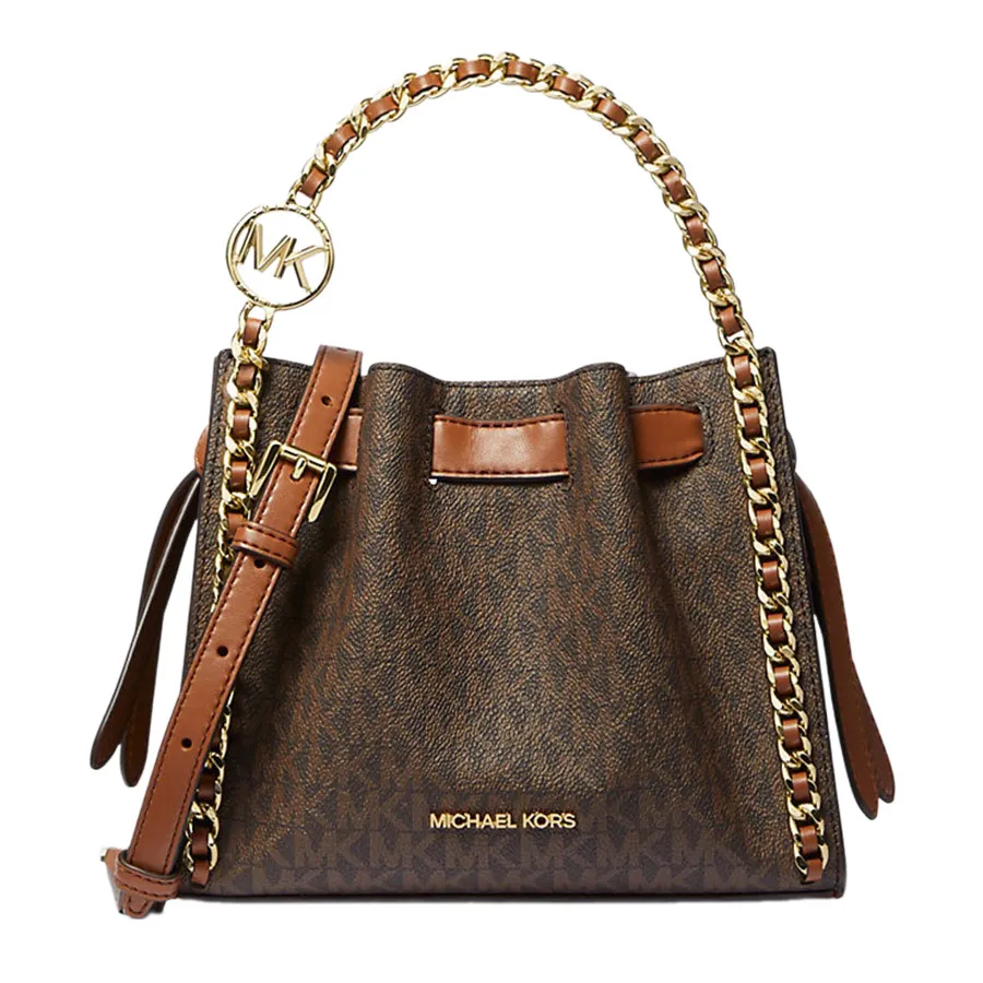 Túi Đeo Chéo Nữ Michael Kors MK Mina Small Signature Logo Chain Crossbody Bag 35H3G4MC1B Màu Nâu