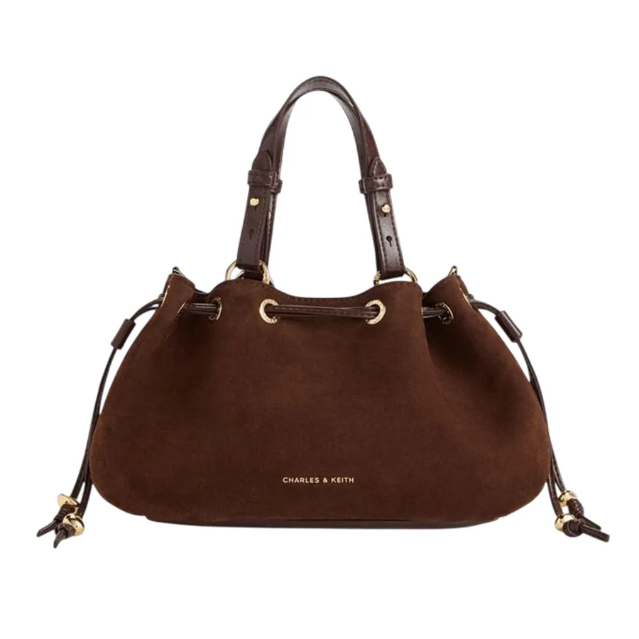 Túi Rút Dây Nữ Charles & Keith CNK Mini Moxie Drawstring Bag Dark Brown ...