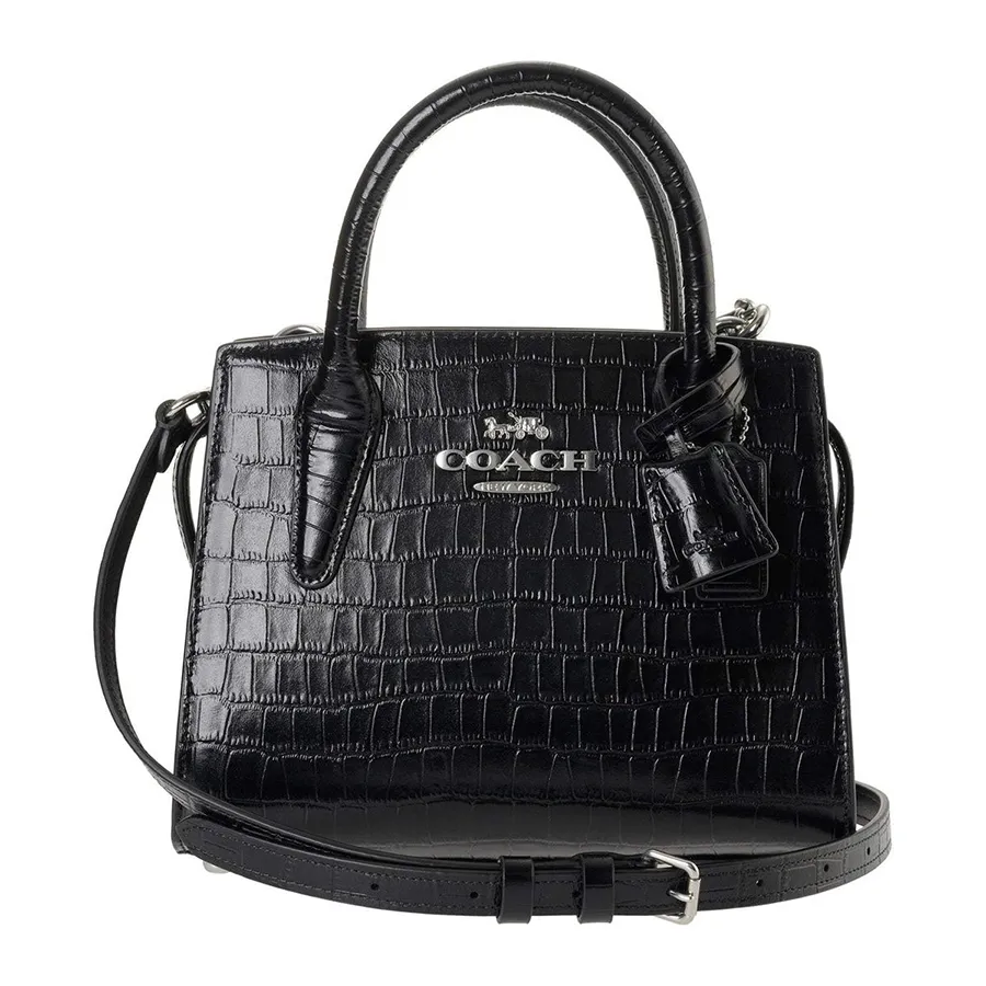 Túi Xách Tay Nữ Coach Andrea Crocodile Embossed Leather Crossbody Bag CR105 Màu Đen