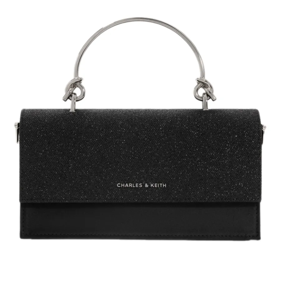 Ví Nữ Charles & Keith CNK Kristine Glittered Noir CK6-10840559-B_NOIR Màu Đen