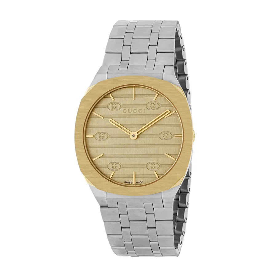Đồng Hồ Nữ Gucci 25h Watch 34mm Ladies Watch Màu Bạc Vàng