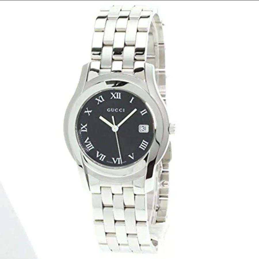 Đồng Hồ Nữ Gucci 5505 Watch Stainless Steel Women 27mm YA055503  Màu Bạc Đen
