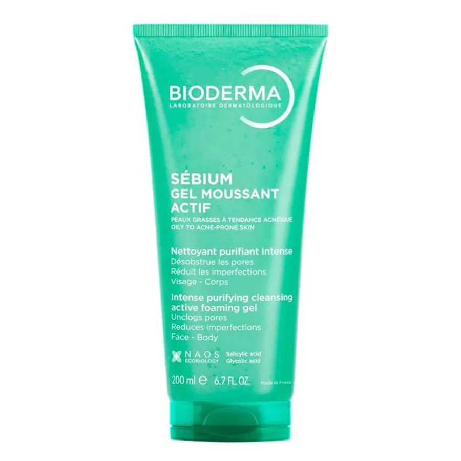 Gel Rửa Mặt Làm Sạch Sâu & Hỗ Trợ Giảm Mụn Bioderma Sebium Gel Moussant Actif 200ml