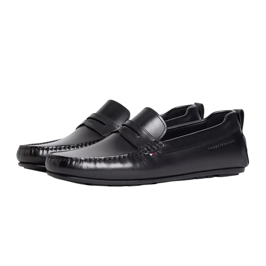 Giày Lười Nam Tommy Hilfiger Leather Driving Loafer 05790 Màu Đen Size 40