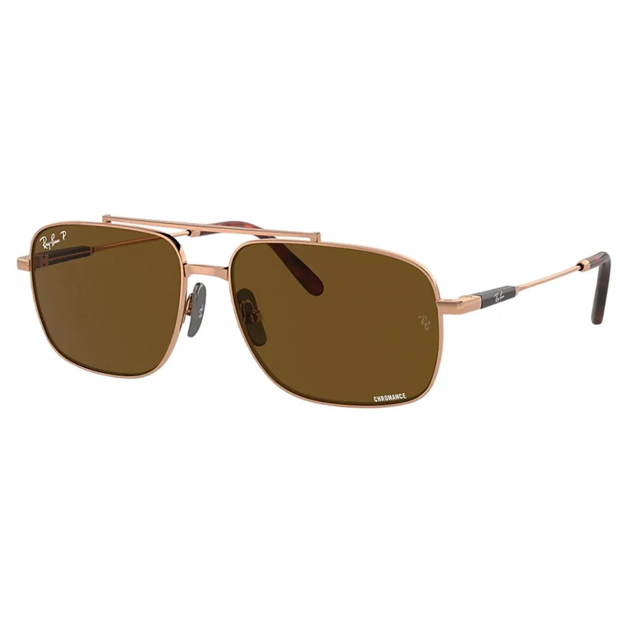 Kính Mát Unisex Rayban Michael Titanium Sunglasses RB8096 9266AN 59-15 Màu Nâu