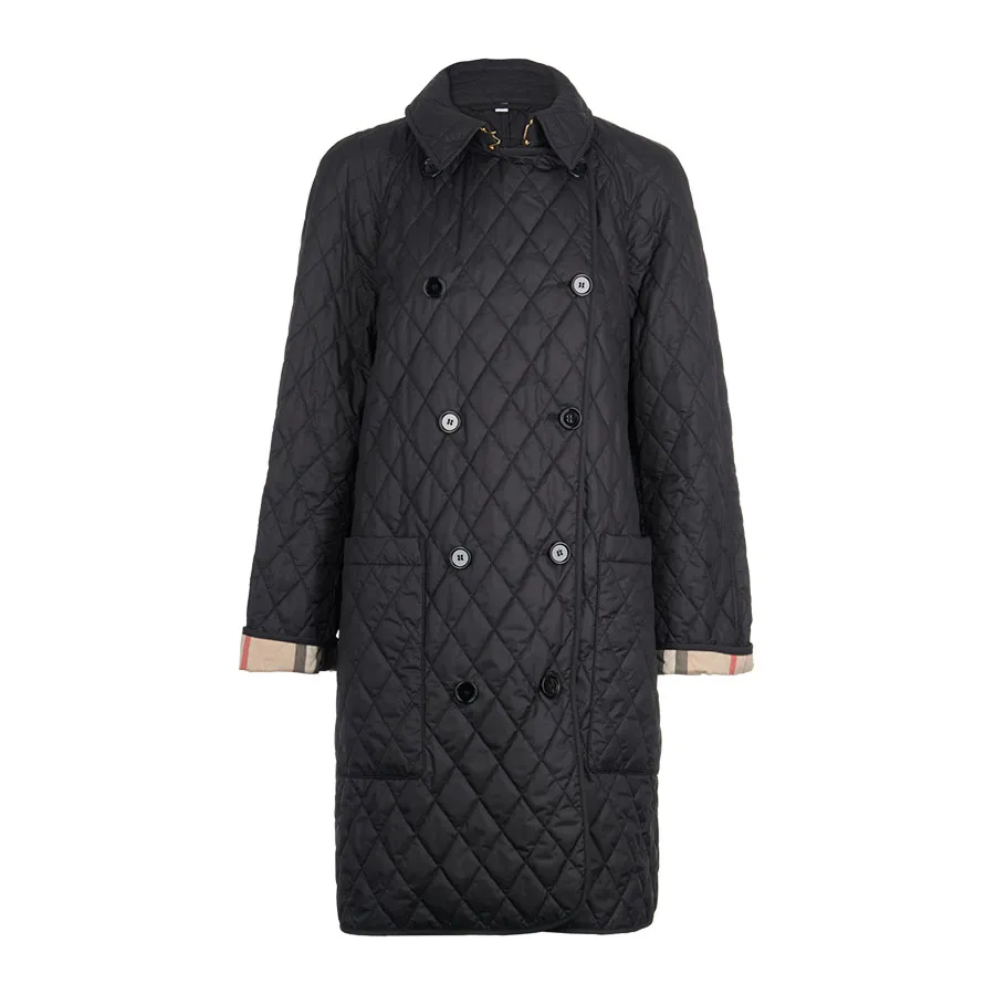 Áo Khoác Nữ Burberry Tything Quilted Jacket Màu Đen Size S | Vua Hàng Hiệu