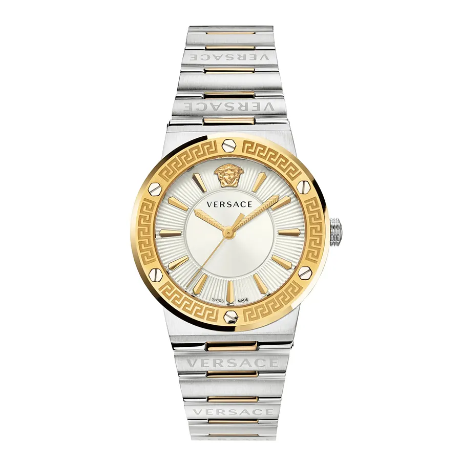 Đồng Hồ Nữ Versace Greca Logo Quartz Watch VEVH00620 Màu Bạc/Vàng Gold