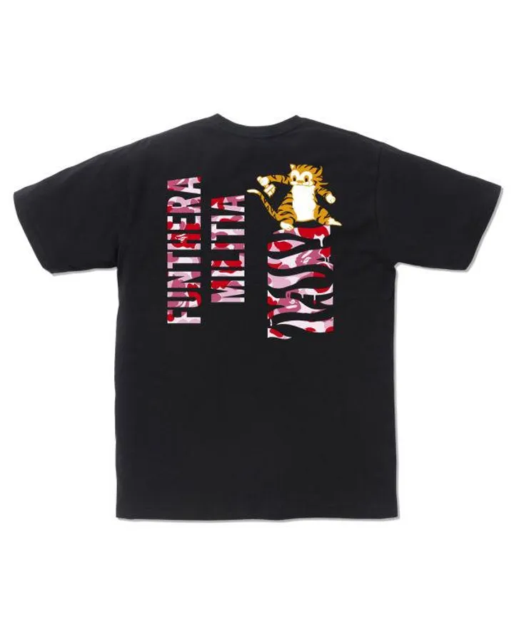 Áo Phông Bape ABC Tiger Tee Màu Đen Họa Tiết Cú Đỏ