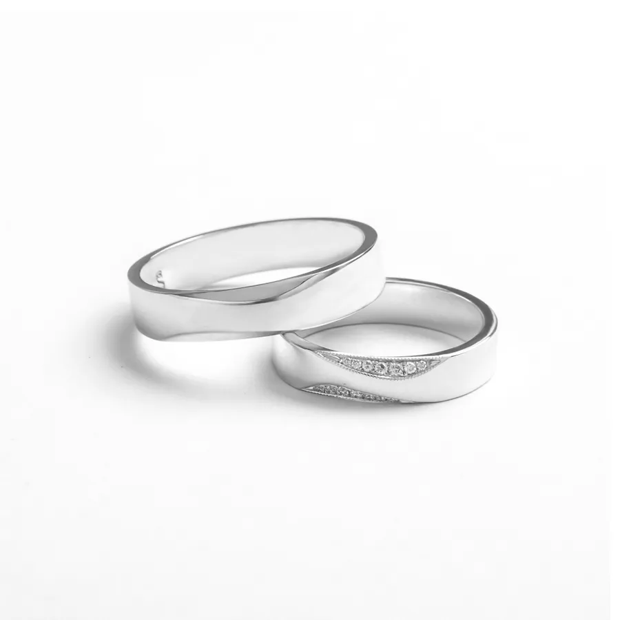 Sherlyn Diamond Nhẫn cưới - Nhẫn Cưới Nam Sherlyn Diamond Vàng Trắng 14k RS0170 Size 18.5 - Vua Hàng Hiệu