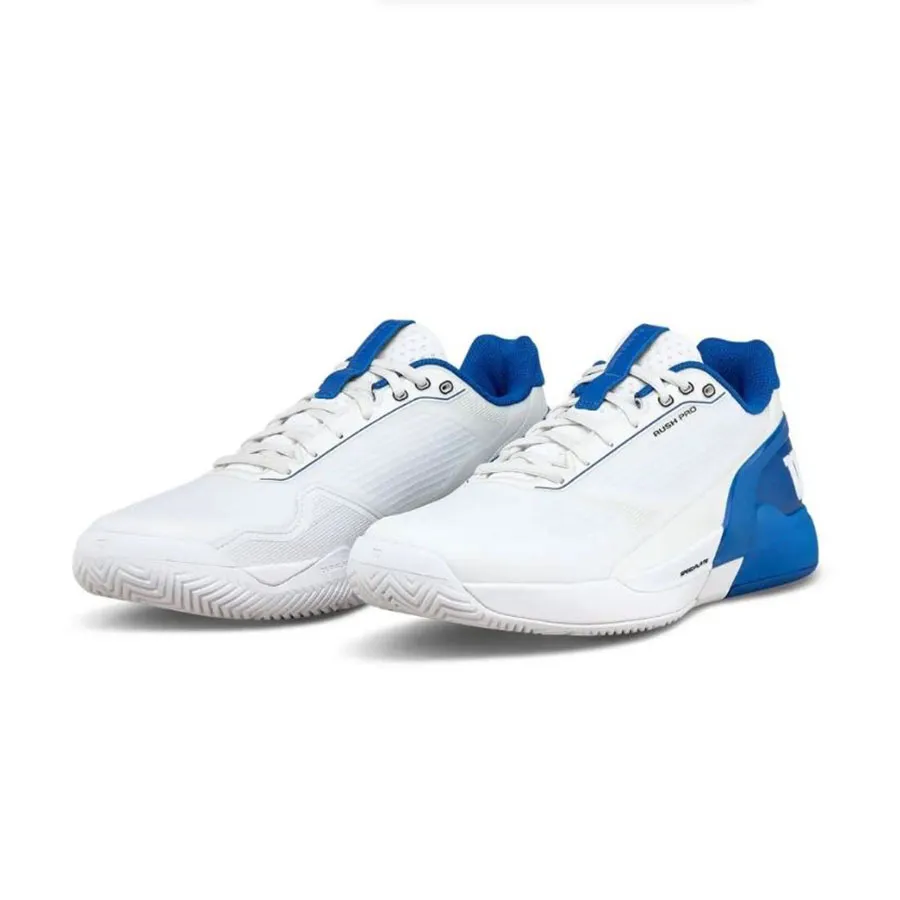 Giày Tennis/Pickleball Wilson Rush Pro 5 White/Blue WRS338520 Màu Trắng Gót Xanh Blue Size 41 1/3