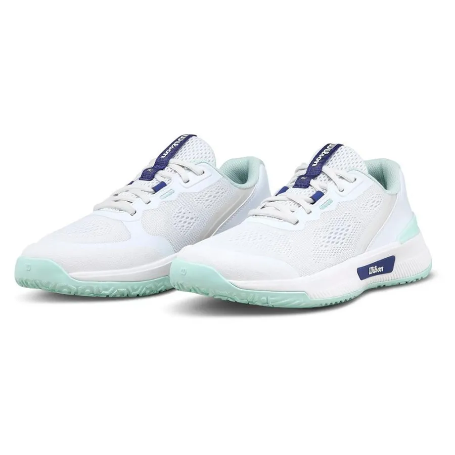 Giày Pickleball/Tennis Nữ Wilson Women's Intrigue Pro Omni Tennis Shoes WRS340120U Màu Trắng Xanh Size 36 2/3