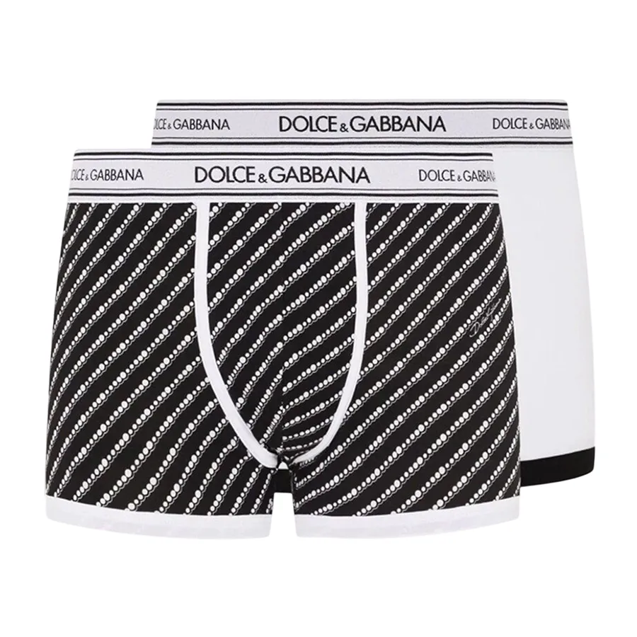 Set 2 Quần Lót Nam Dolce & Gabbana D&G Sprays M9B00J ONL16 Màu Trắng Đen Size 3