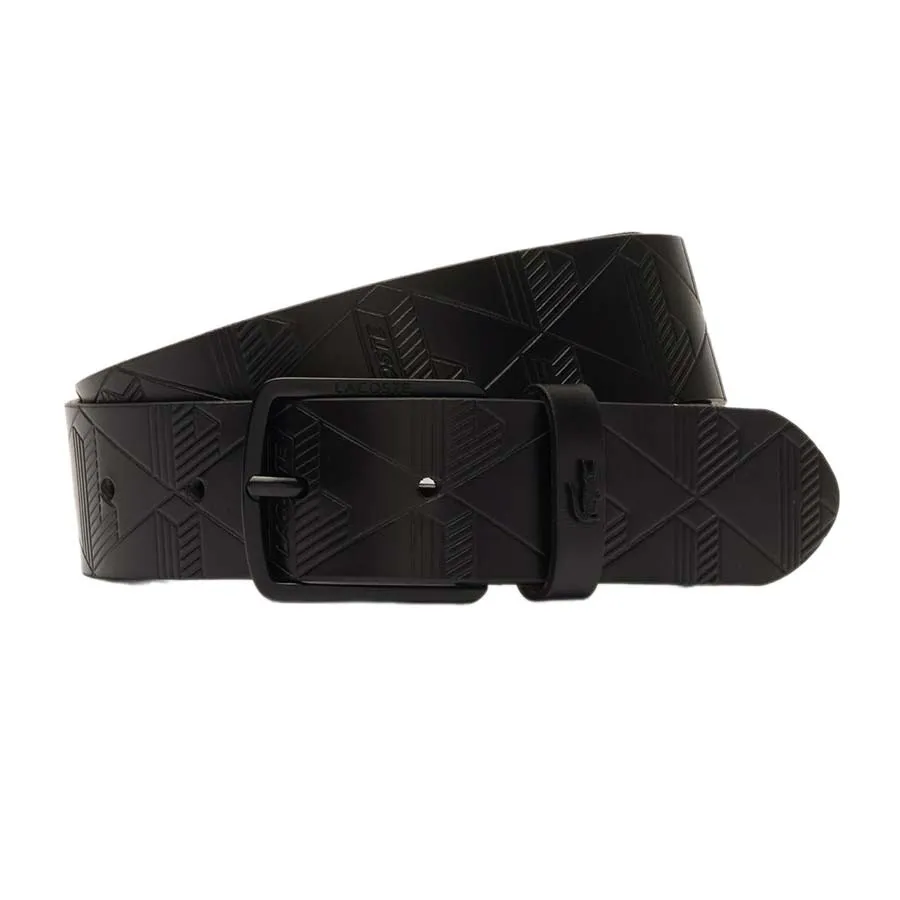 Thắt Lưng Nam Lacoste  Men's Monogram Leather Belt RC4093 000 Màu Đen Size 100