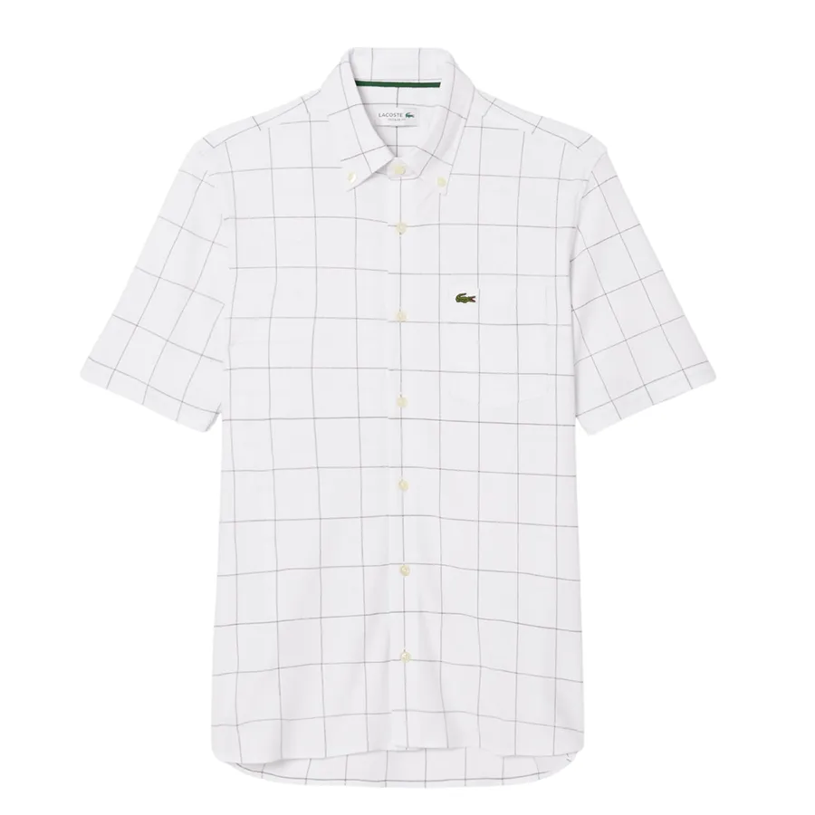 Áo Sơ Mi Nam Lacoste Men's Shirt With Large Plaid Pattern CH6415 - 031 Màu Trắng Size 41