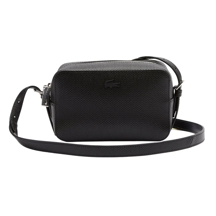 Lacoste Women's Chantaco Piqué Crossbody Bag, Leather Material NF3879KL-000 Màu Đen