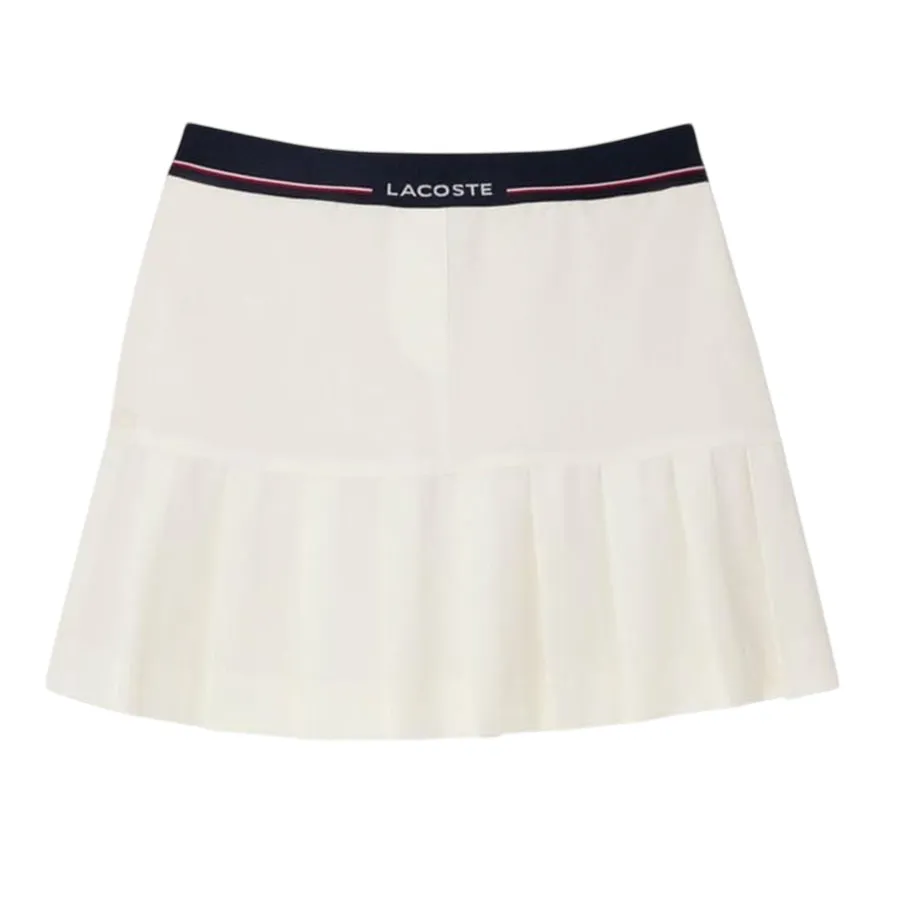 Chân Váy&nbsp;Nữ Lacoste Pleated Wool Blend Skirt JF5323_XFJ Màu Trắng Size 34