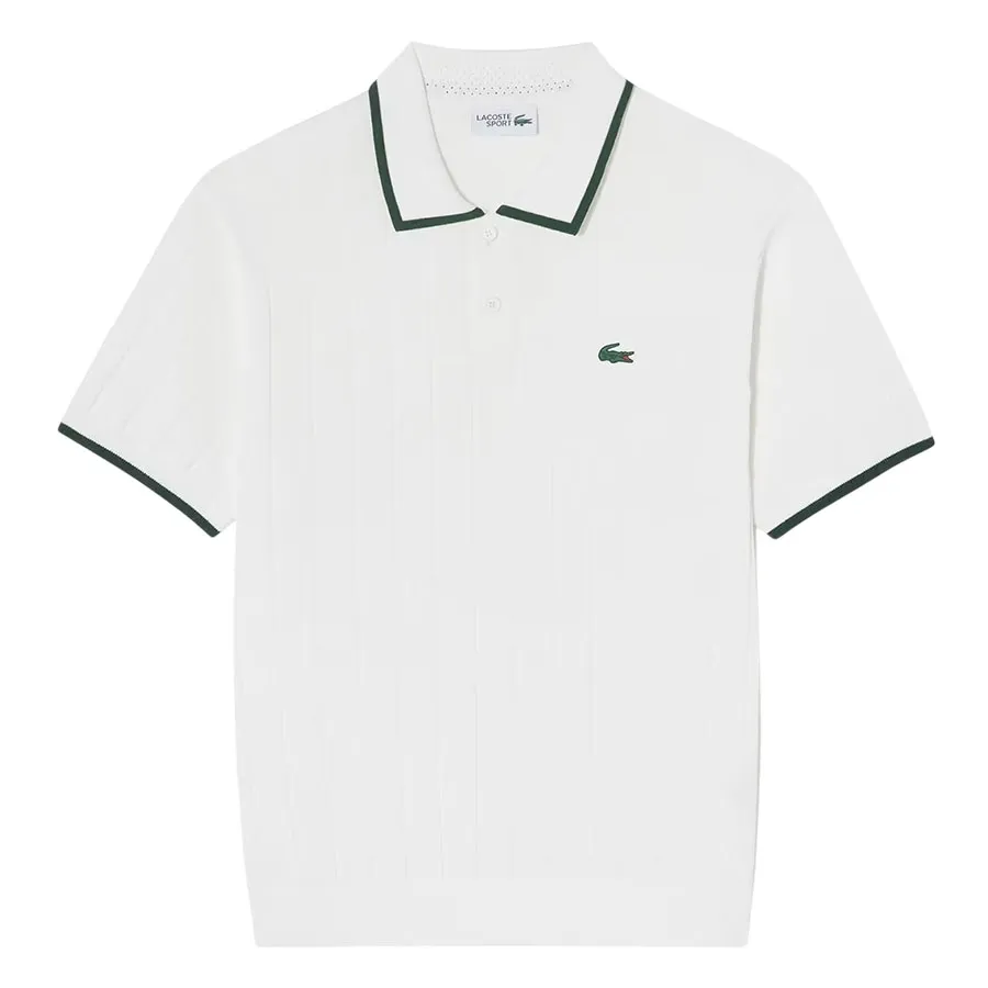 Áo Polo Nam Lacoste Men's Textured Sweater AH710E 001 Màu Trắng&nbsp;Size 3