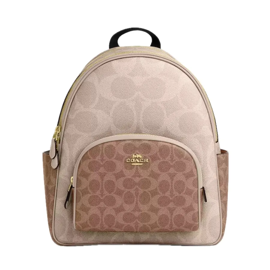 Balo Nữ Coach Court Backpack In Signature Canvas Màu Be