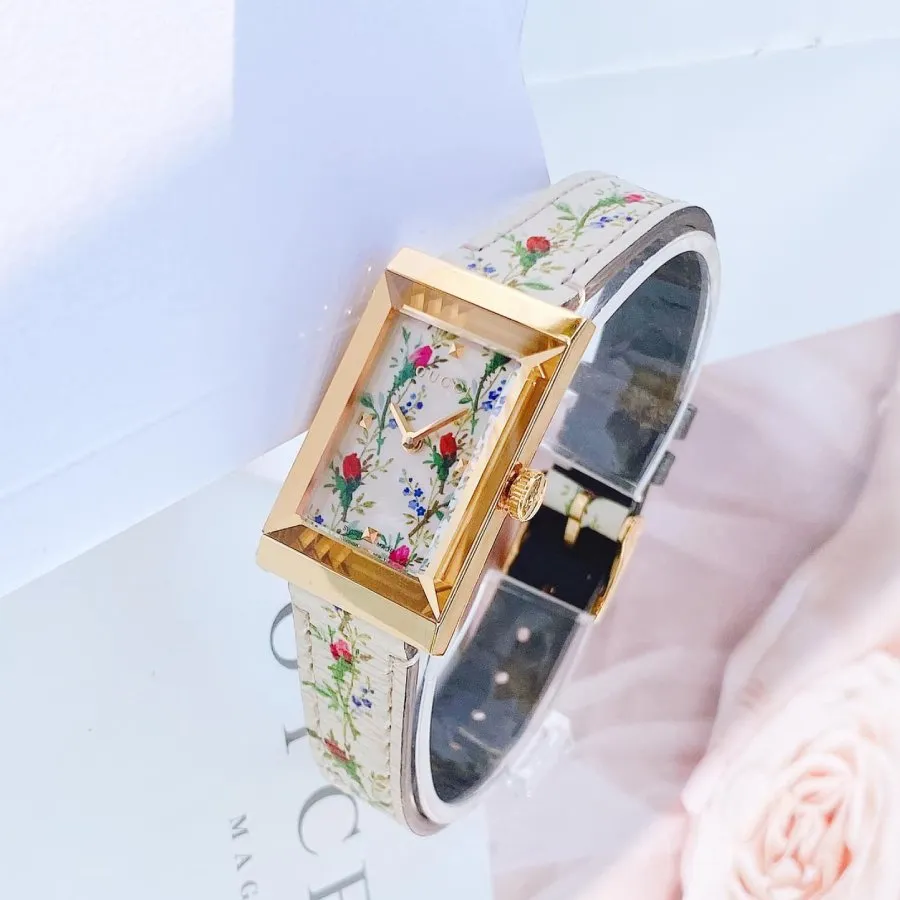Đồng Hồ Nữ Gucci G-Frame Mother Of Pearl Floral Dial Ladies Watch