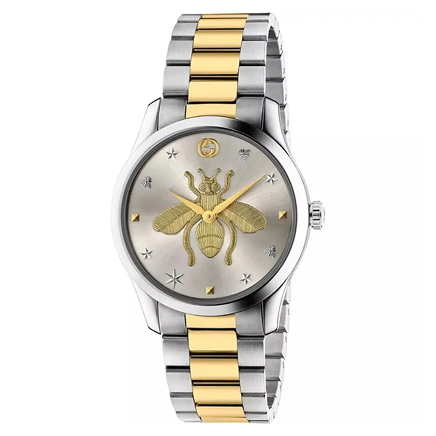 Đồng Hồ Unisex Gucci G-Timeless Watch 38mm Màu Bạc/ Vàng