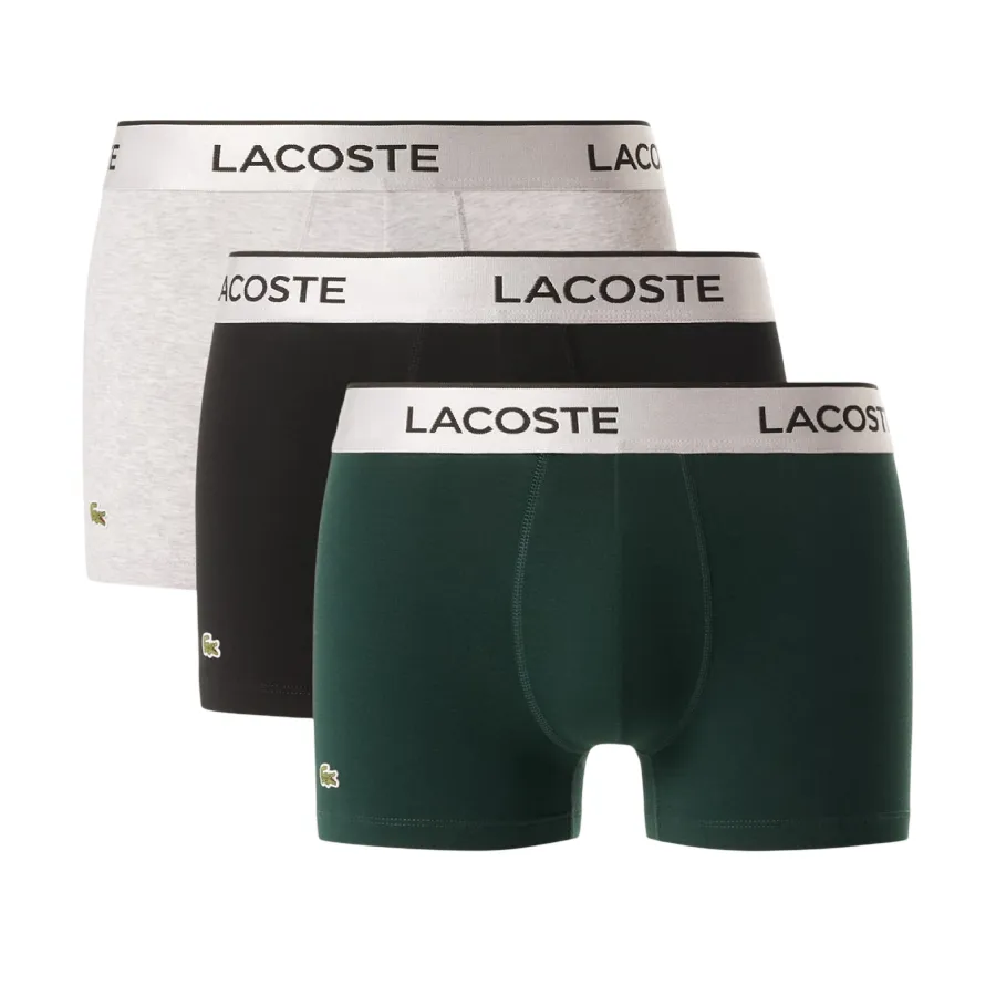 Set 3 Quần Lót Nam Lacoste Men's 3-Pack Silver Waist Short Trunks 5H6428-51-AI4 Phối Màu Size S