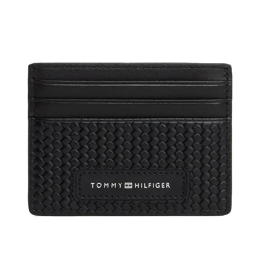 Ví Đựng Thẻ Nam Tommy Hilfiger Woven Texture Card Holder 13725 - BDS Màu Đen