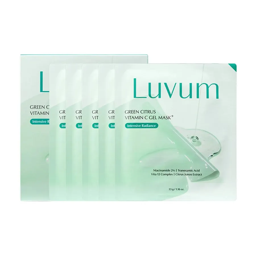 Mặt Nạ Thạch Dưỡng Sáng Da Luvum Green Citrus Vitamin C Gel Mask Plus (Hộp 5 Miếng)