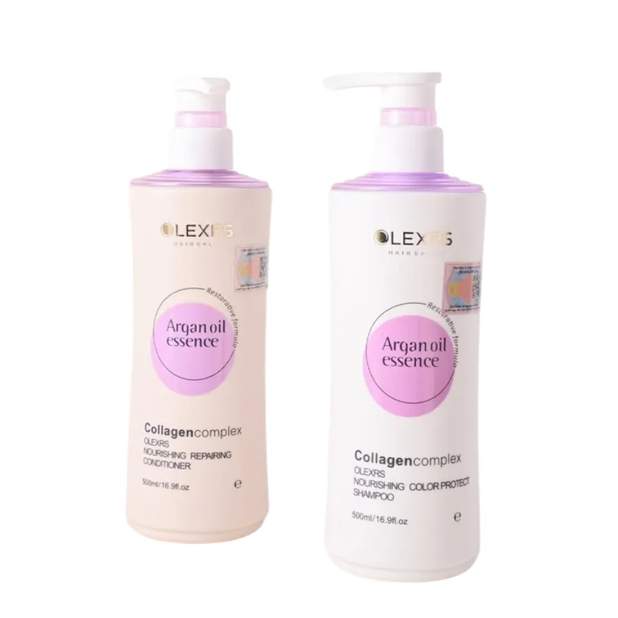 Set Dầu Gội + Dầu Xả Phục Hồi Và Giữ Màu Tóc Nhuộm Olexrs Argan Oil Essence Nourishing Repairing (500ml x 2)